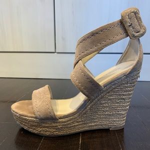 Marc Fisher Beige Strappy Wedges